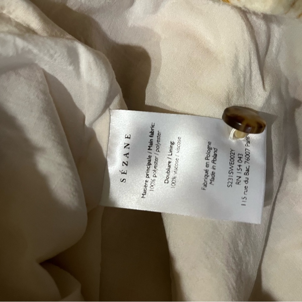Sezane Harlem Floral Appliqué Sweatshirt Orchre Ecru FR36 US4 - Picture 7 of 10